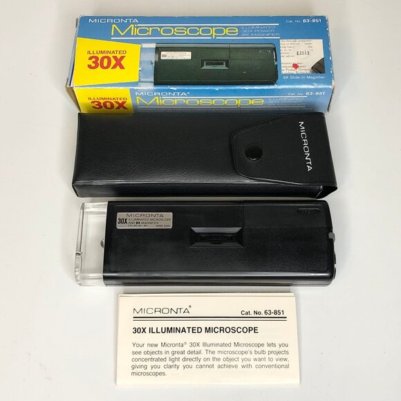 Vintage Radio Shack Micronta Illuminated 30x Handheld Pocket Microscope 63-851 - Picture 1 of 7